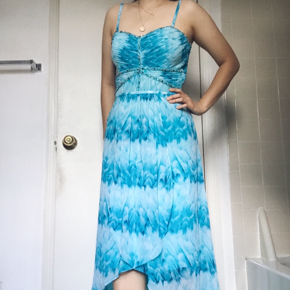 Blue waterfall dress